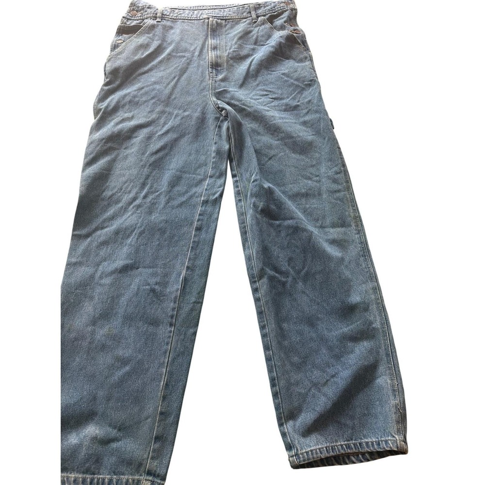 Vintage Paco‎ Jeans Denim Overalls Mens L Medium Wash Wide Leg Carpenter 90s